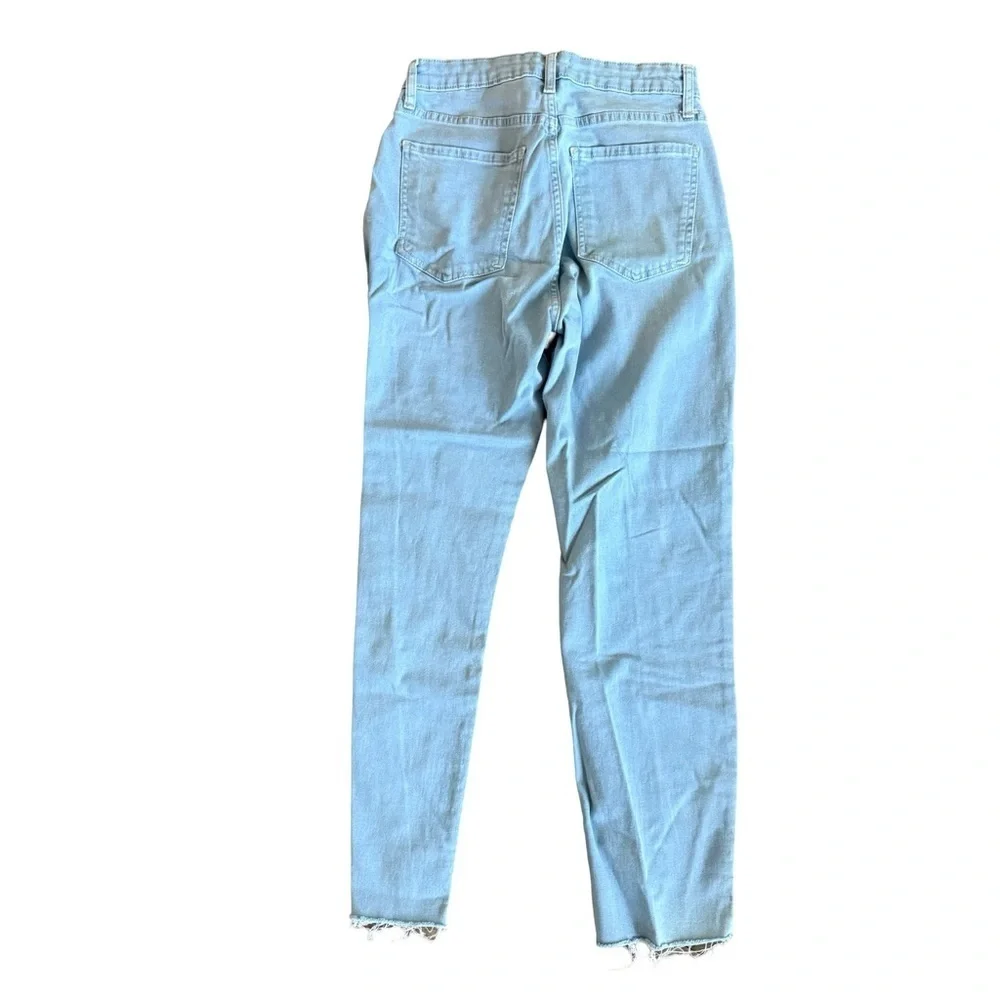 Forever 21 Skinny Jeans Light Wash Blue High Rise Raw Hem Women 27 - Picture 3 of 7